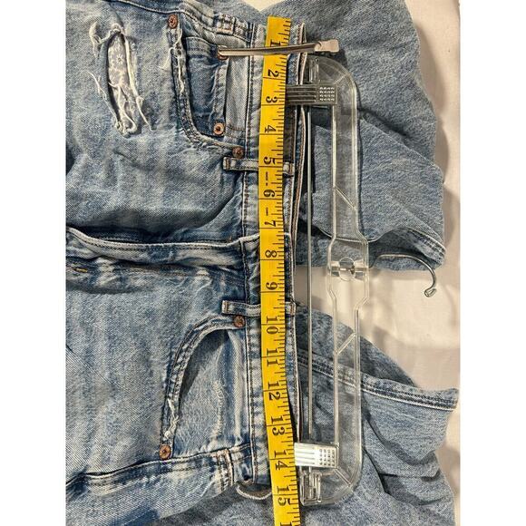 American Eagle Jeans Womens Blue Mom Jeans Distressed Straight Leg Size 4 - Picture 7 of 9
